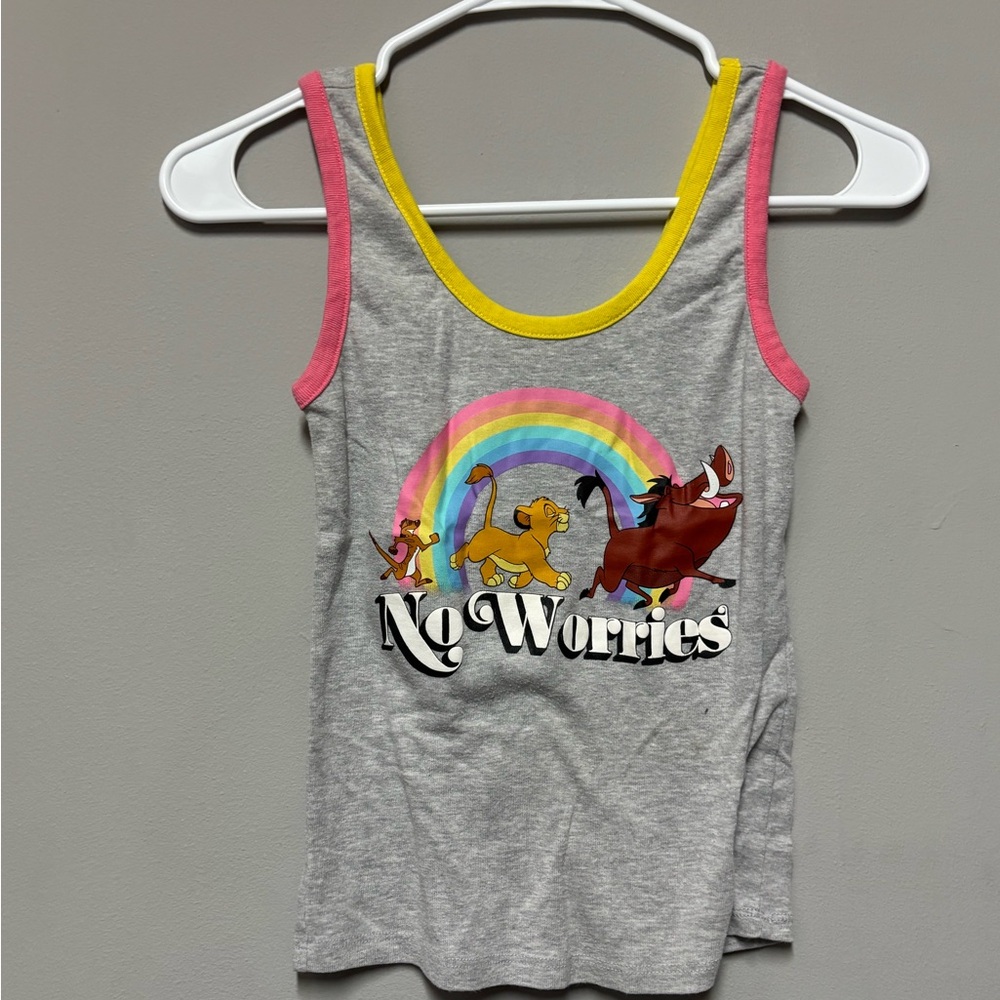 Disney Gray and Pink Tank Top with Racerback Design